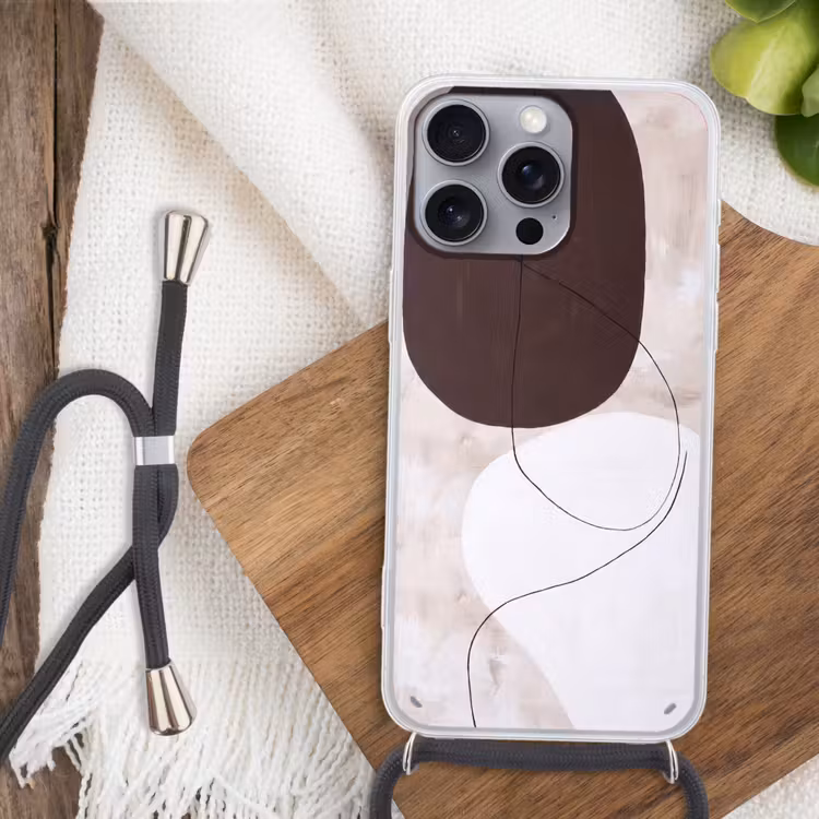 Phone case crossbody - Abstract - Forms - Modern - Abstract - Vormen - Modern Hoesje iPhone 16 Pro Max met koord klein