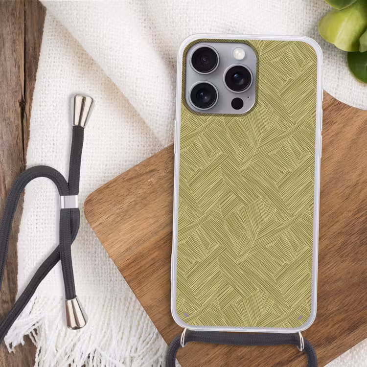 Abstract - Modern - Groen Hoesje iPhone 16 Pro Max met koord klein 804 -sfeer4