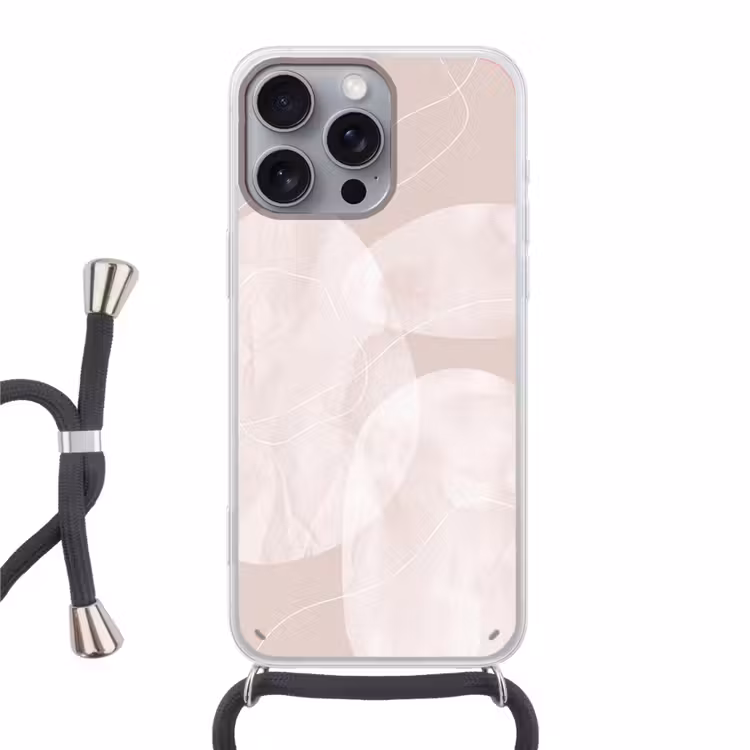 Phone case crossbody - Art - Lines - Modern - Kunst - Lijnen - Modern Hoesje iPhone 16 Pro Max met koord klein