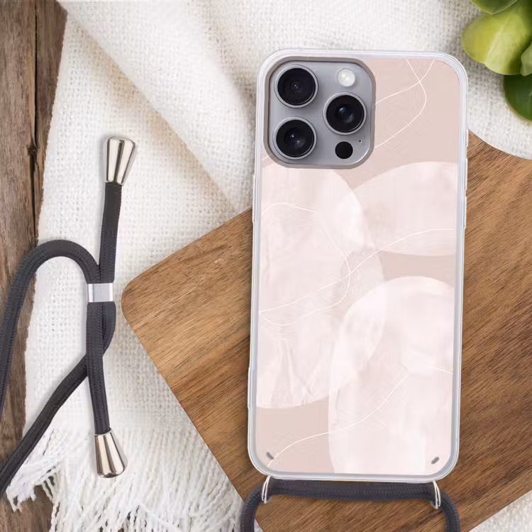 Phone case crossbody - Art - Lines - Modern - Kunst - Lijnen - Modern Hoesje iPhone 16 Pro Max met koord klein