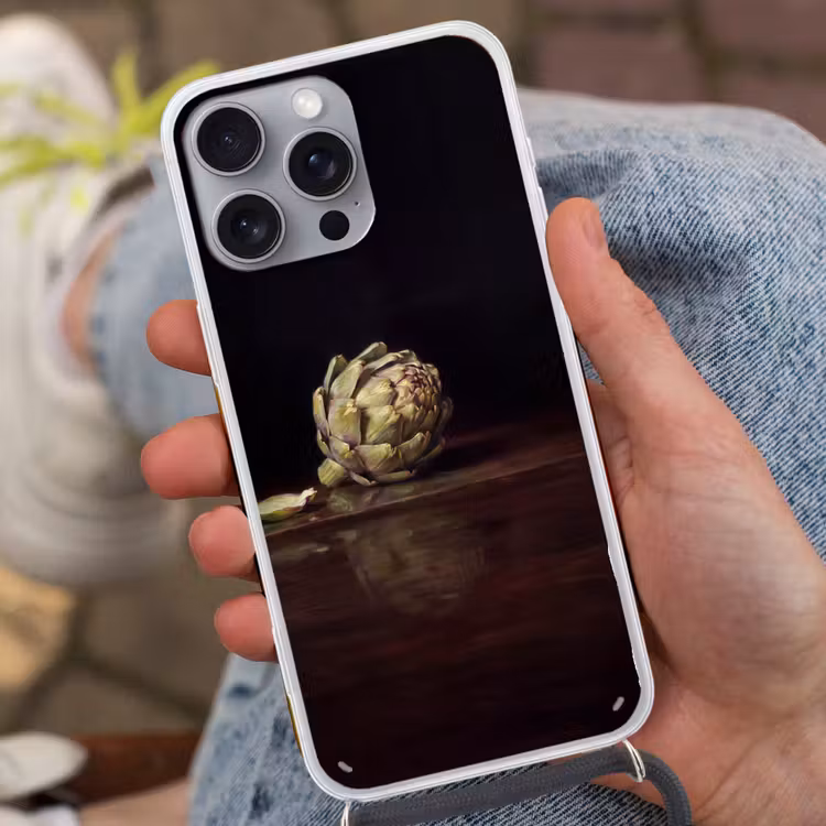 Phone case crossbody - Artichoke - Food - Classic - Artichok - Eten - Klassiek Hoesje iPhone 16 Pro Max met koord klein