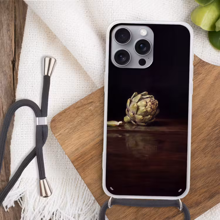 Phone case crossbody - Artichoke - Food - Classic - Artichok - Eten - Klassiek Hoesje iPhone 16 Pro Max met koord klein