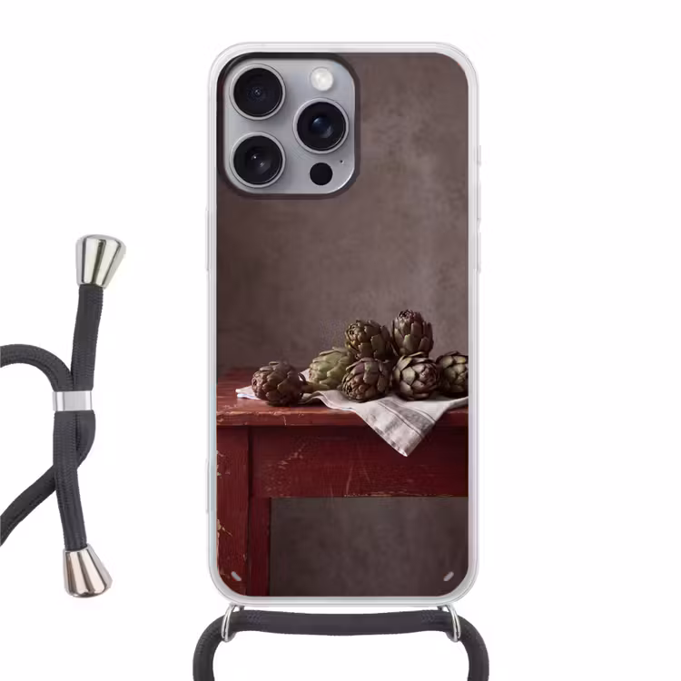 Phone case crossbody - Artichoke - Food - Rustic - Artisjok - Eten - Rustiek Hoesje iPhone 16 Pro Max met koord klein