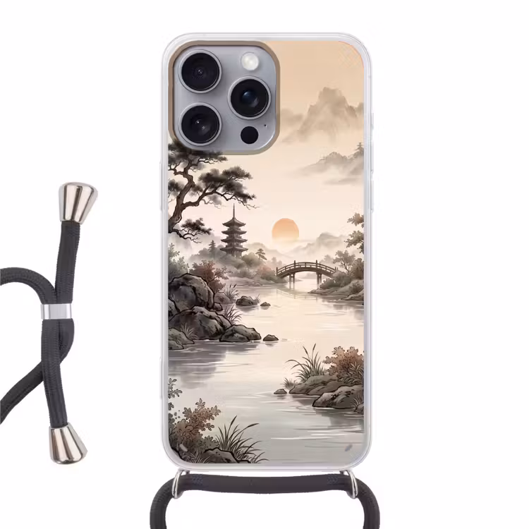 Azië - Landschap - Kleurrijk Hoesje iPhone 16 Pro Max met koord klein -3d