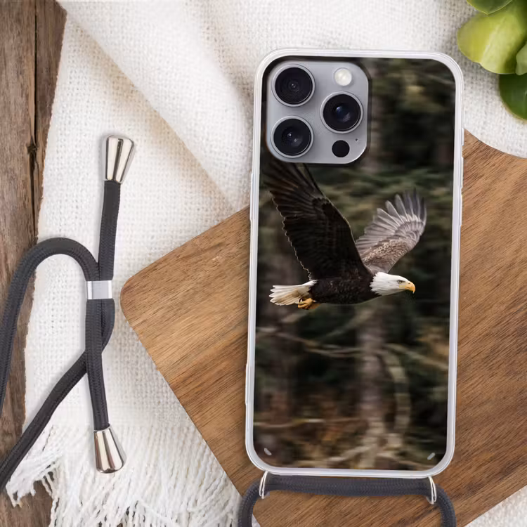 Zeearend - Vliegen - Bos - Natuur Hoesje iPhone 16 Pro Max met koord klein -sfeer4