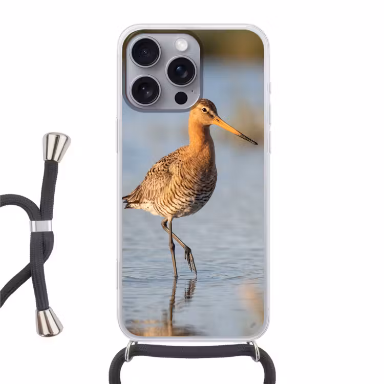 Vogel - Steltloper - Water - Natuur Hoesje iPhone 16 Pro Max met koord klein -3d