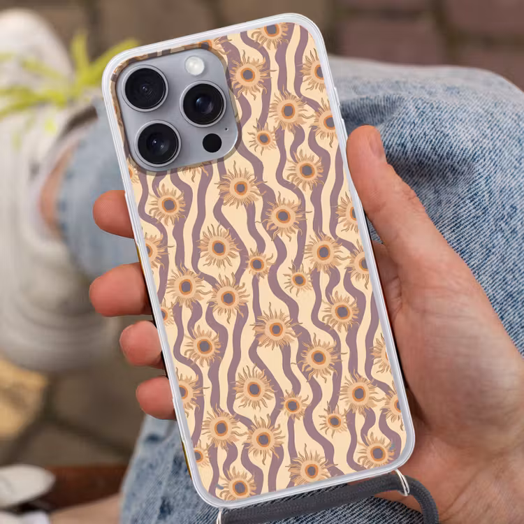 Bohemian - Vibe - Lavendelpaars Hoesje iPhone 16 Pro Max met koord klein 804 -sfeer3