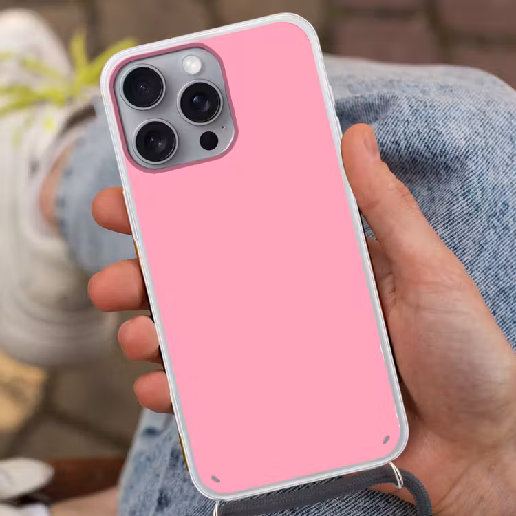 Bubblegum - Pink - Roze Hoesje iPhone 16 Pro Max met koord klein 804 -sfeer3