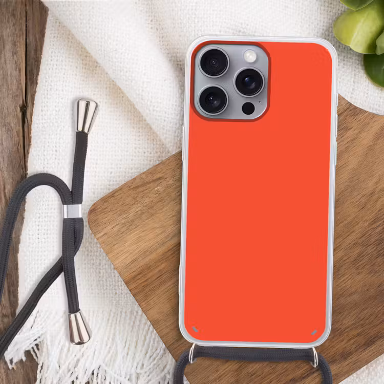 Burnt - Coral - Oranje Hoesje iPhone 16 Pro Max met koord klein 804 -sfeer4