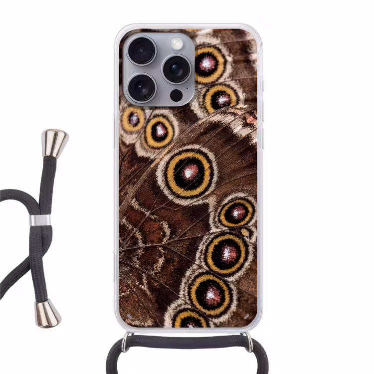 Vlinder - Vleugel - Abstract Hoesje iPhone 16 Pro Max met koord klein -3d