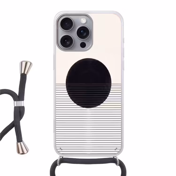 Phone case crossbody - Circle - Lines - Abstract - Cirkel - Lijnen - Abstract Hoesje iPhone 16 Pro Max met koord klein