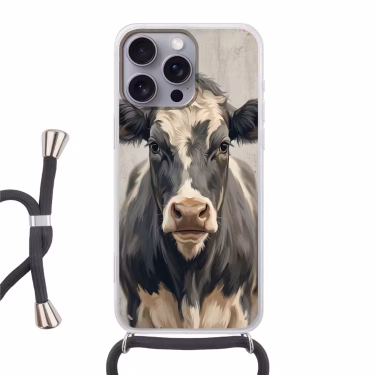 Koe - Portret - Dieren - Modern Hoesje iPhone 16 Pro Max met koord klein -3d