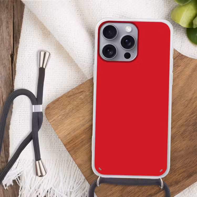 Crimson - Velvet - Rood Hoesje iPhone 16 Pro Max met koord klein 804 -sfeer4