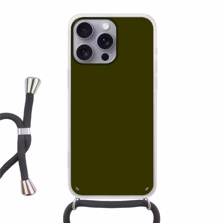 Dark - Olive - Groen Hoesje iPhone 16 Pro Max met koord klein 804 -3d