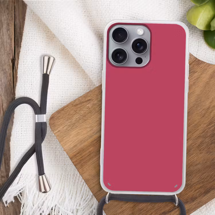 Deep - Berry - Rood Hoesje iPhone 16 Pro Max met koord klein 804 -sfeer4