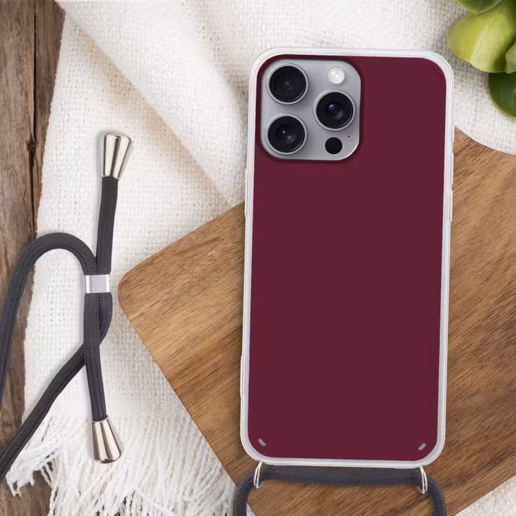 Deep - Plum - Paars Hoesje iPhone 16 Pro Max met koord klein 804 -sfeer4