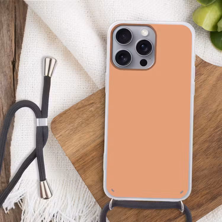 Desert - Coral - Koraal Hoesje iPhone 16 Pro Max met koord klein 804 -sfeer4