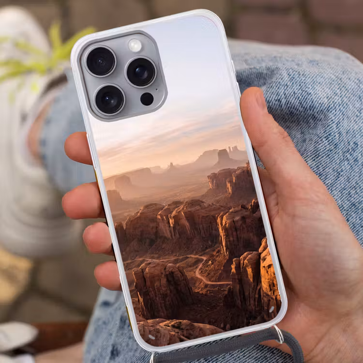 Woestijn - Landschap - Natuur Hoesje iPhone 16 Pro Max met koord klein -sfeer3