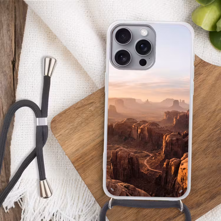 Woestijn - Landschap - Natuur Hoesje iPhone 16 Pro Max met koord klein -sfeer4
