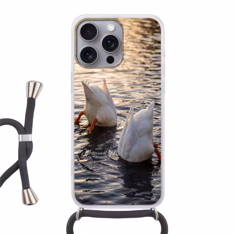 Eenden - Water - Natuur Hoesje iPhone 16 Pro Max met koord klein -3d