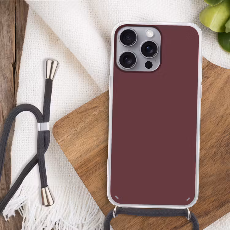 Dusty - Rose - Roze Hoesje iPhone 16 Pro Max met koord klein 804 -sfeer4