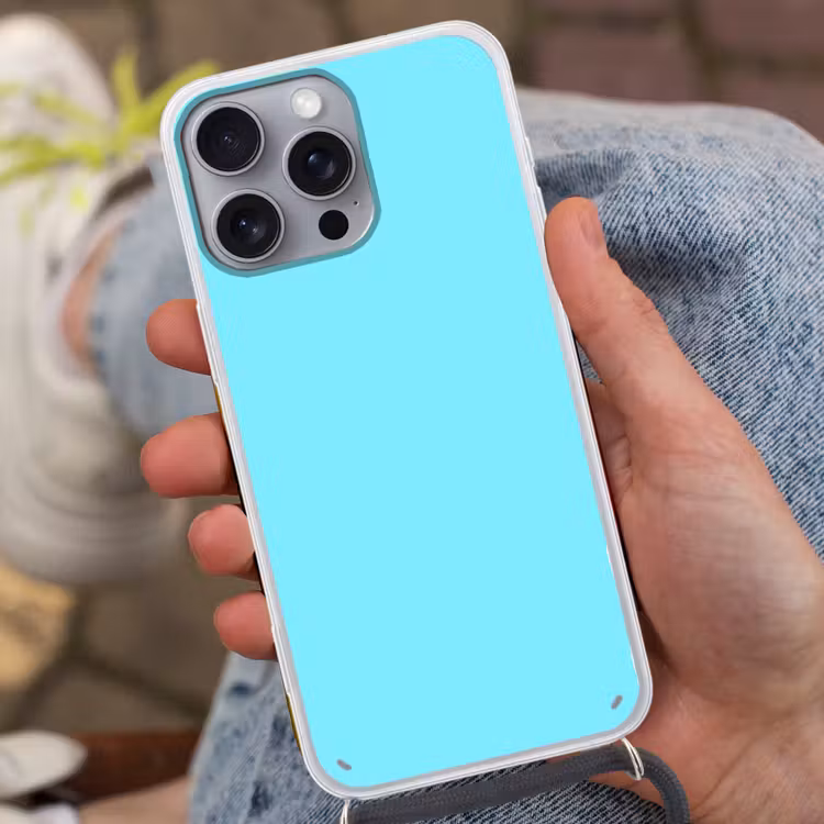 Electric - Cyan - Blauw Hoesje iPhone 16 Pro Max met koord klein 804 -sfeer3