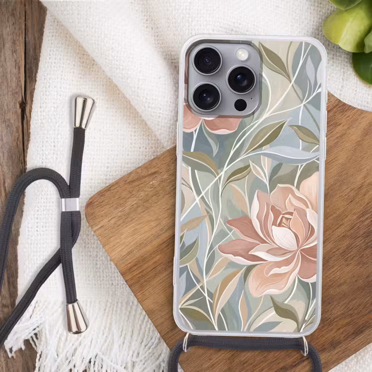 Elegant - Romantiek - Roze Hoesje iPhone 16 Pro Max met koord klein -sfeer4
