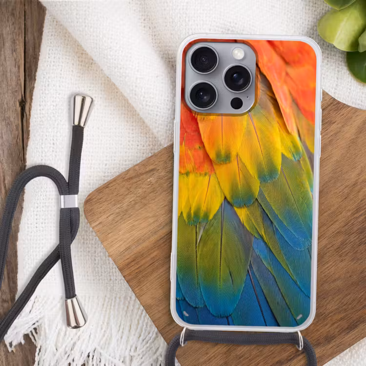 Veren - Ara - Kleurrijk Hoesje iPhone 16 Pro Max met koord klein -sfeer4