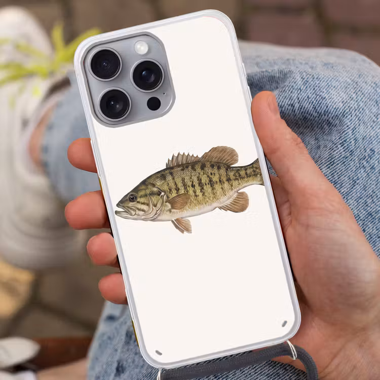 Vissen - Natuur - Vintage Hoesje iPhone 16 Pro Max met koord klein -sfeer3