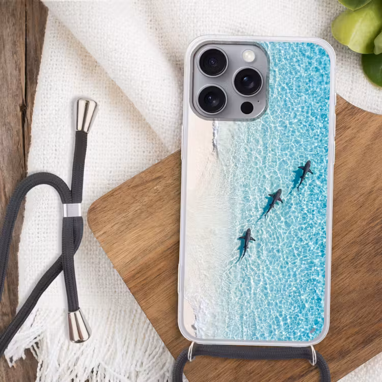 Vis - Oceaan - Strand - Turquoise - Natuur Hoesje iPhone 16 Pro Max met koord klein -sfeer4