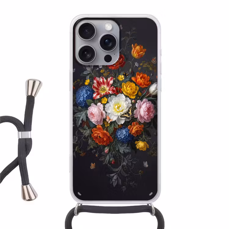 Bloemen - Boeket - Klassiek - Kleurrijk - Natuur Hoesje iPhone 16 Pro Max met koord klein -3d