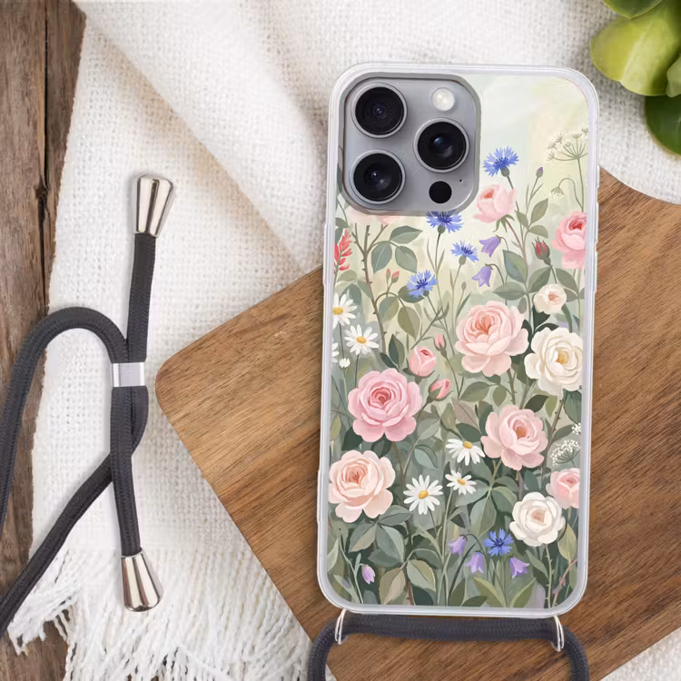 Bloemen - Tuin - Natuur - Kleurrijk Hoesje iPhone 16 Pro Max met koord klein -sfeer4