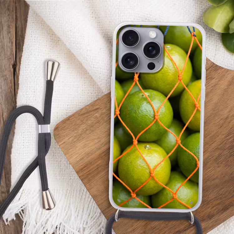 Eten - Net - Groen - Markt Hoesje iPhone 16 Pro Max met koord klein -sfeer4