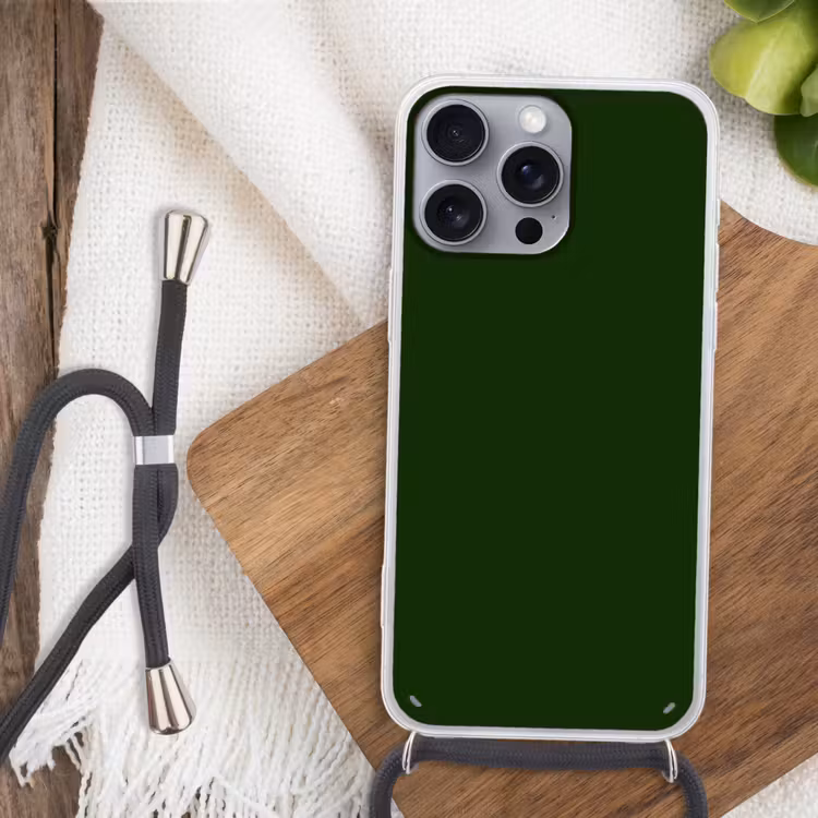 Forest - Green - Groen Hoesje iPhone 16 Pro Max met koord klein 804 -sfeer4