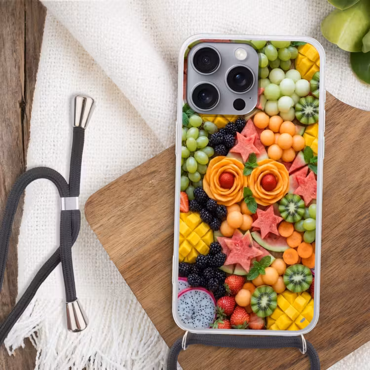 Fruit - Variatie - Kleurrijk - Vers - Eten Hoesje iPhone 16 Pro Max met koord klein -sfeer4