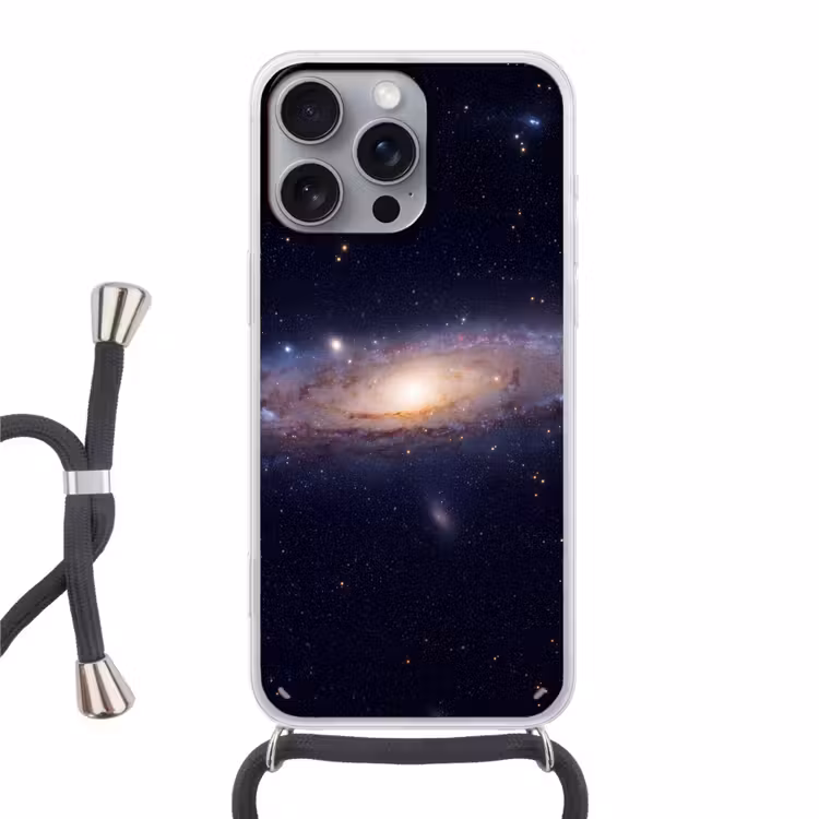 Phone case crossbody - Galaxy - Space - Cosmos - Sterrenstelsel - Ruimte - Kosmos Hoesje iPhone 16 Pro Max met koord klein
