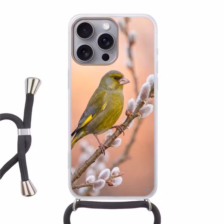 Groenling - Katjes - Lente - Natuur - Zacht Hoesje iPhone 16 Pro Max met koord klein -3d