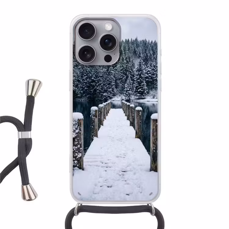 Steiger - Meer - Sneeuw - Bergen - Rustgevend Hoesje iPhone 16 Pro Max met koord klein -3d