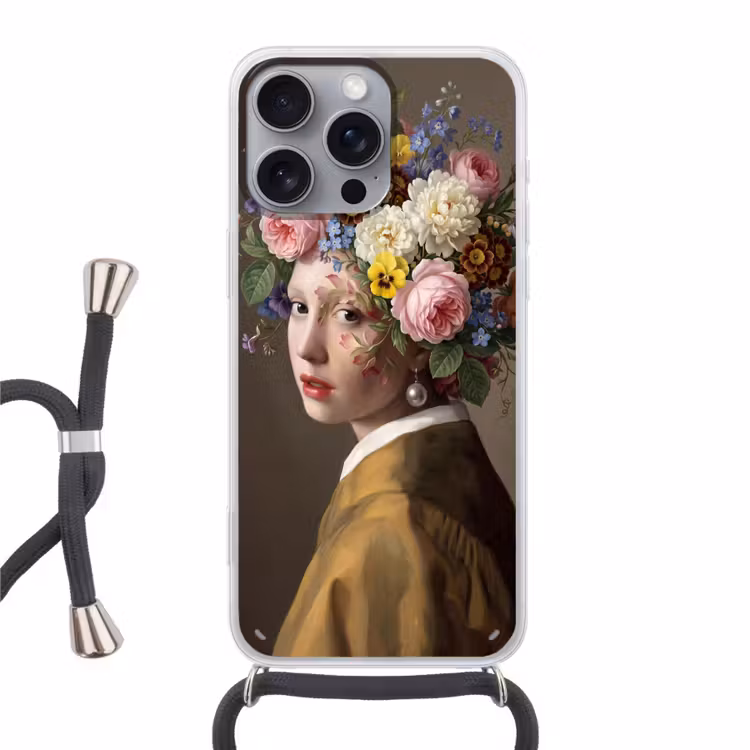 Meesterwerk -  Modern - Kleurrijk Hoesje iPhone 16 Pro Max met koord klein -3d