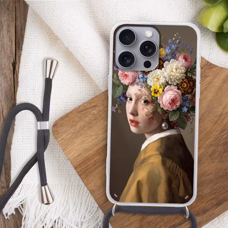 Meesterwerk -  Modern - Kleurrijk Hoesje iPhone 16 Pro Max met koord klein -sfeer4