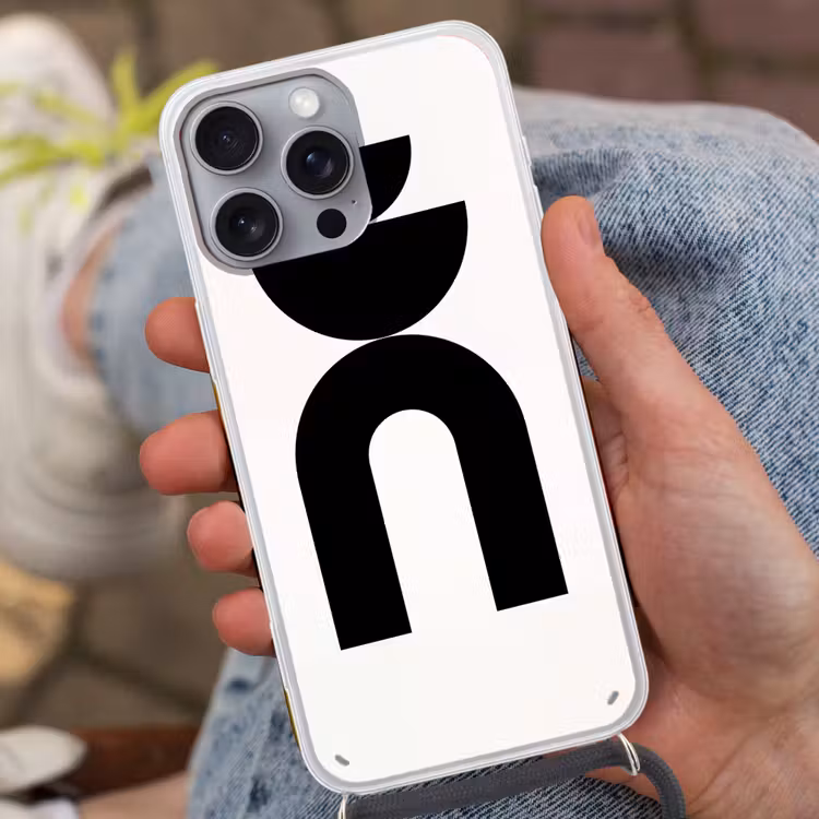 Phone case crossbody - Minimalist - Art - White - Minimalistisch - Kunst - Wit Hoesje iPhone 16 Pro Max met koord klein