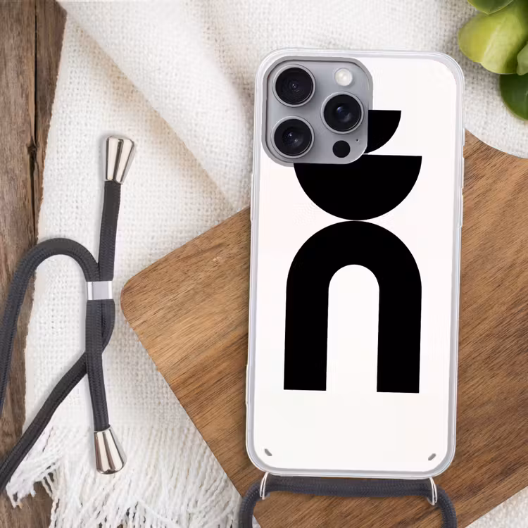 Phone case crossbody - Minimalist - Art - White - Minimalistisch - Kunst - Wit Hoesje iPhone 16 Pro Max met koord klein