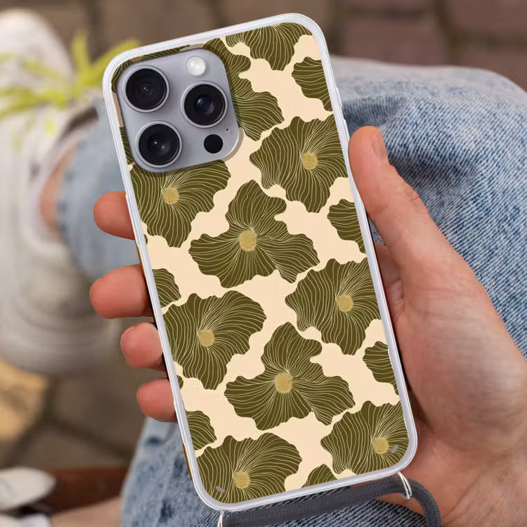 Modern - Abstract - Groen Hoesje iPhone 16 Pro Max met koord klein 804 -sfeer3