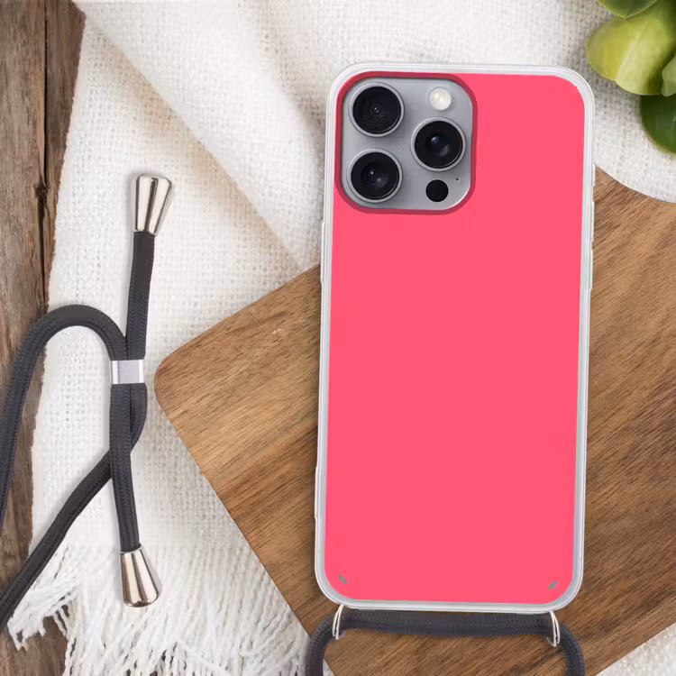 Neon - Flamingo - Roze Hoesje iPhone 16 Pro Max met koord klein 804 -sfeer4