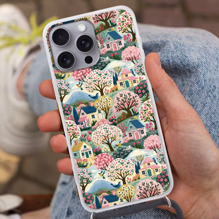 Nostalgisch - Idyllisch - Kleurrijk Hoesje iPhone 16 Pro Max met koord klein 804 -sfeer3