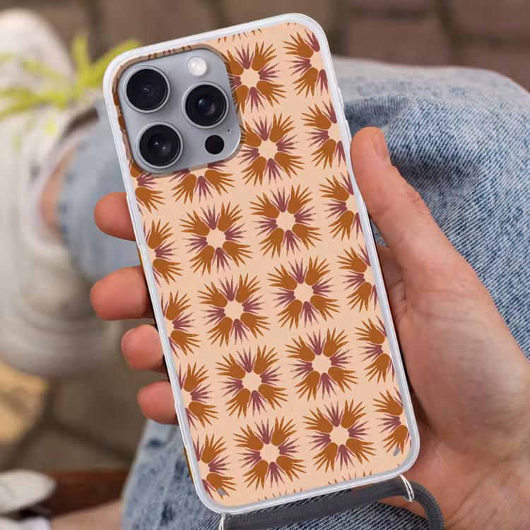 Ornament - Patroon - Oker Hoesje iPhone 16 Pro Max met koord klein 804 -sfeer3
