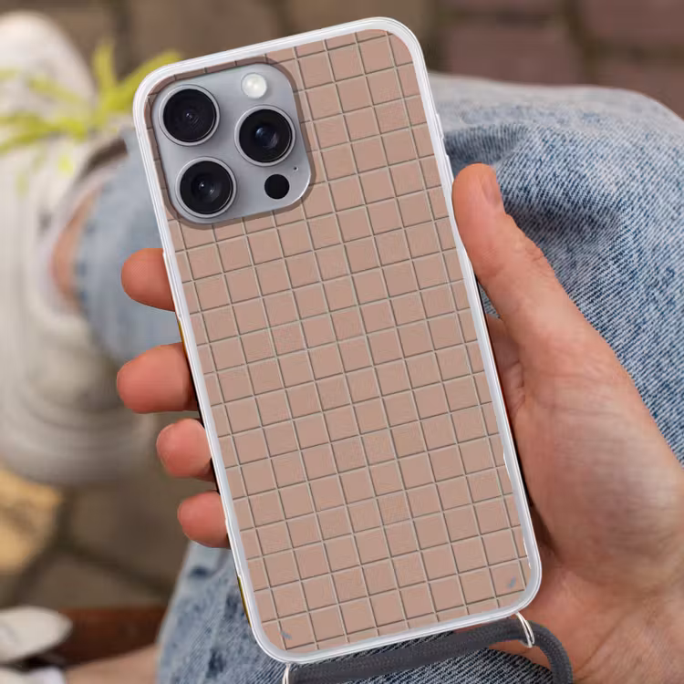 Patroon - Tegel - Oudroze Hoesje iPhone 16 Pro Max met koord klein 804 -sfeer3