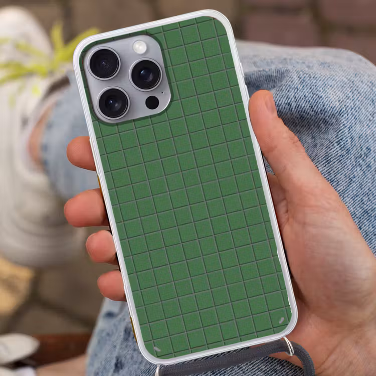 Patroon - Tegels - Groen Hoesje iPhone 16 Pro Max met koord klein 804 -sfeer3