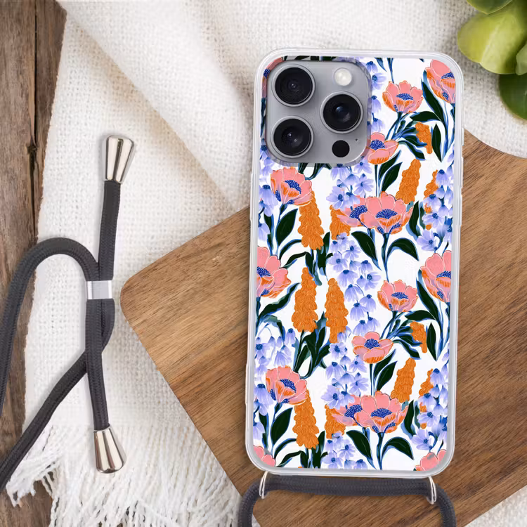 Patroon - Aquarel - Kleurrijk Hoesje iPhone 16 Pro Max met koord klein 804 -sfeer4