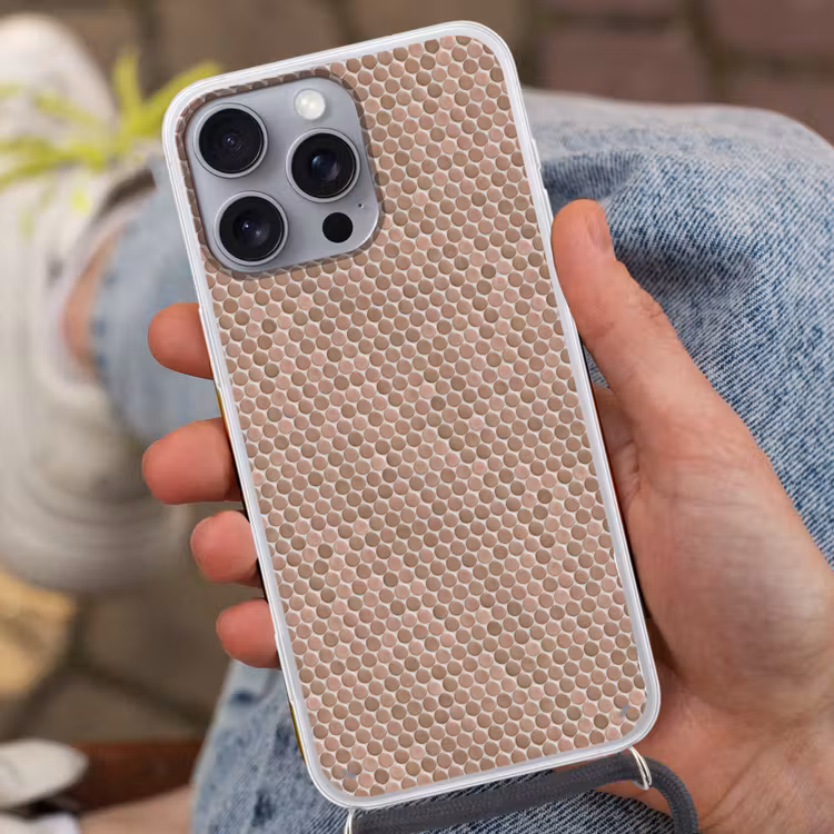 Penny - Mozaïek - Oudroze - Terracotta Hoesje iPhone 16 Pro Max met koord klein 804 -sfeer3